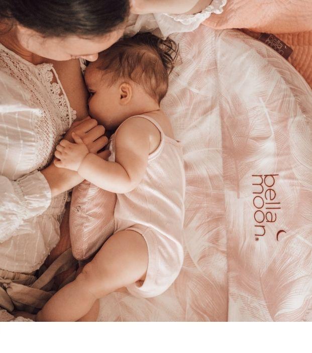 BellaMoon Full Moon 7-in-1 Multi-Functional Pregnancy Pillow and Breastfeeding Pillow also known as Nursing Pillow or Feeding pillow. It's our best breastfeeding pillow for baby feeding pillow. Also comes with a pregnancy pillow that supports your bump throughout pregnancy. Like BBhugme pregnancy pillow, kally u-shaped pregnancy pillow. Ideal for breastfeeding lying down. Includes BellaMoon award-winning Nursing Nest. 